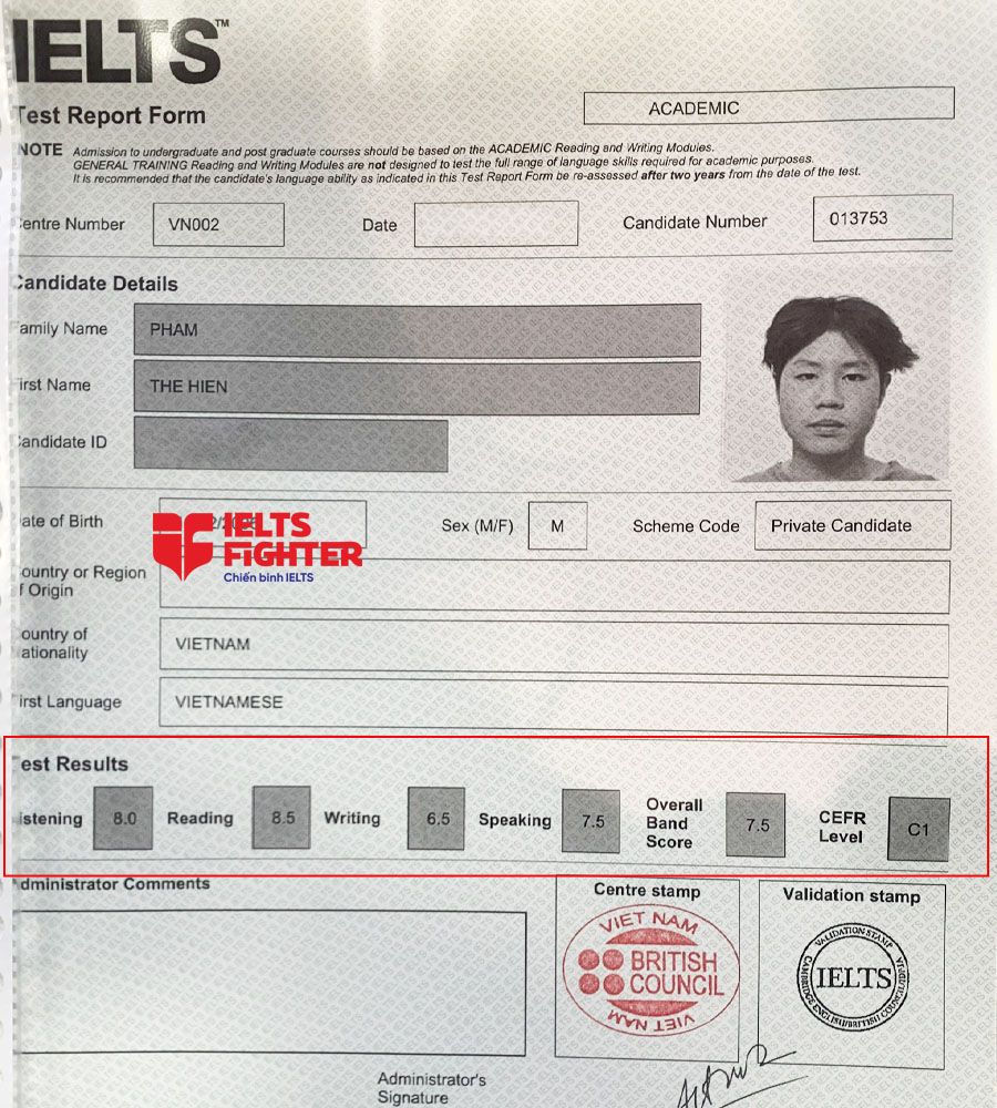 thế hiển 7.5 ielts - 2
