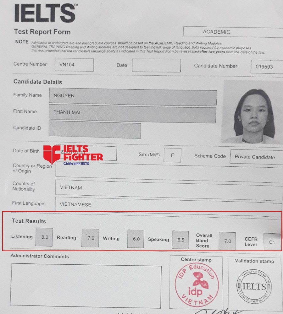 thanh mai 7.0 ielts - 2