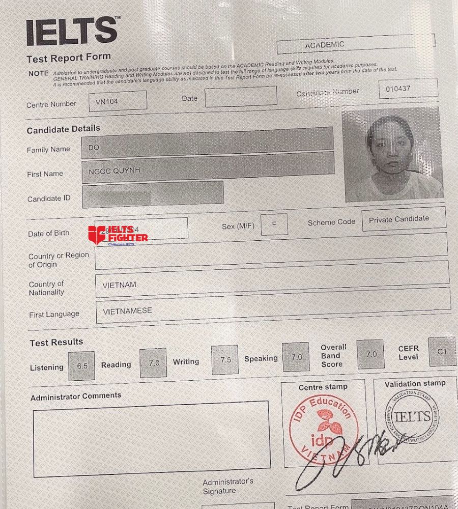 Ngọc quỳnh 7.0 IELTS 