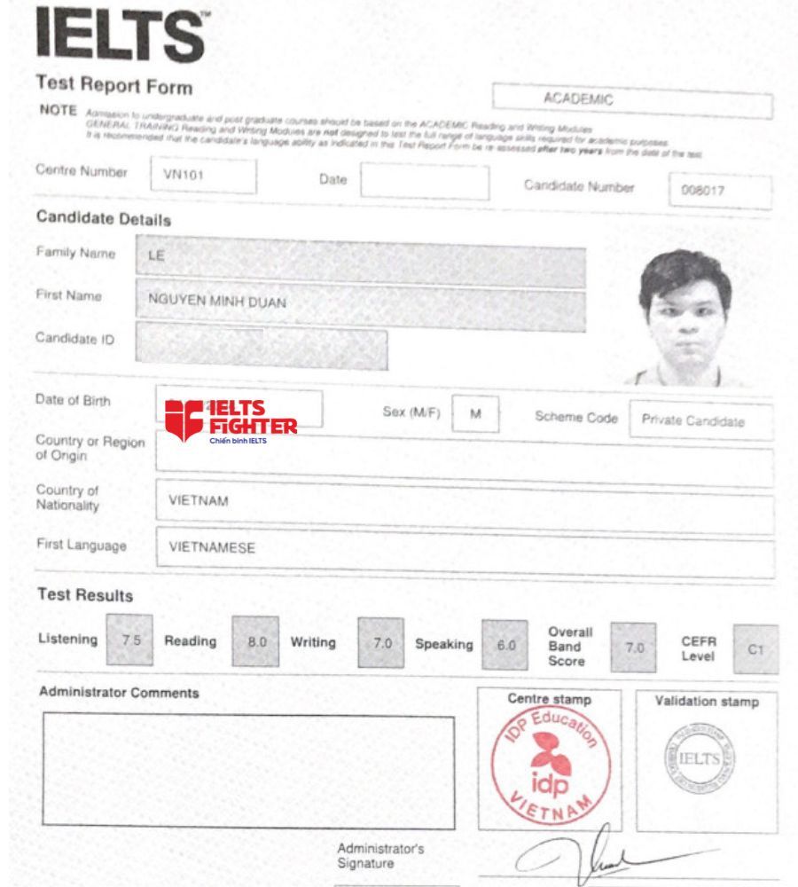 bằng Lê Nguyễn Minh Duẫn 7.0 IELTS