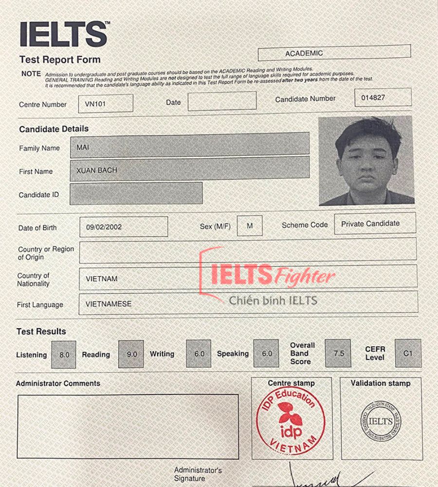 Mai Xuân Bách  7.0 IELTS