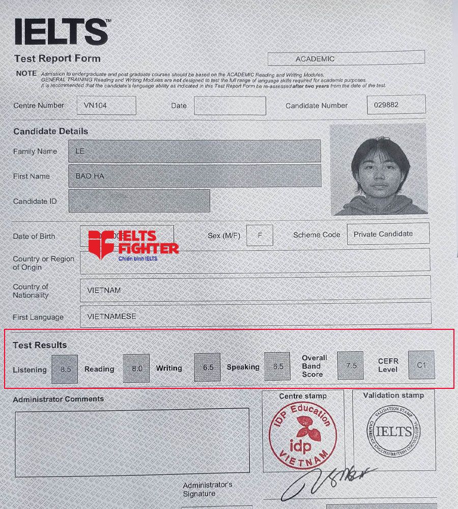 lê bảo hà 7.5 IELTS - 2