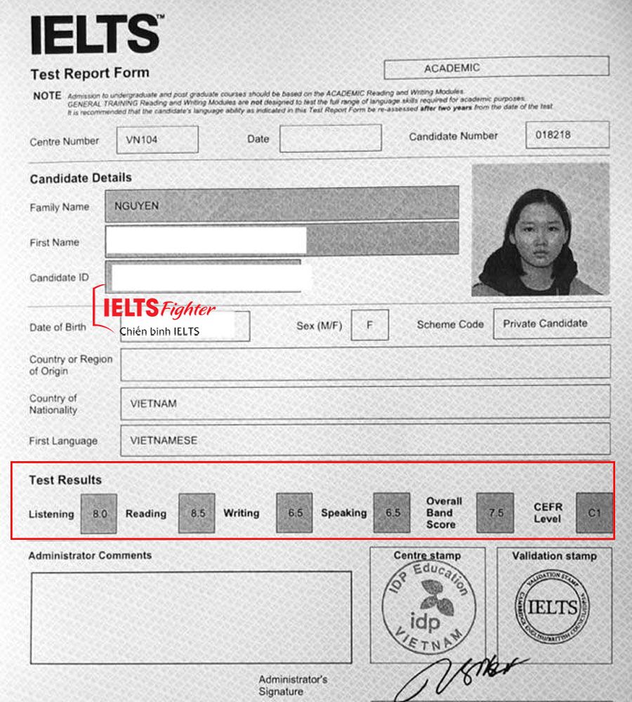 thu thủy 7.5 ielts