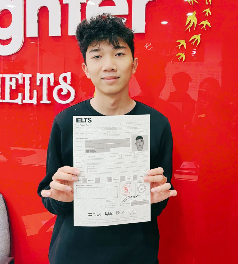 Nguyễn Quốc Kh&aacute;nh  7.0 IELTS