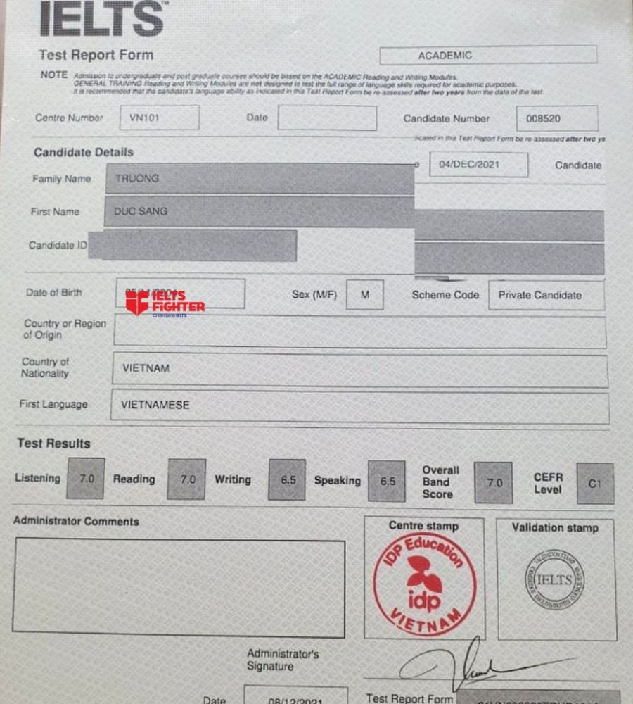 Học sinh lớp 11 đạt 7.5 IELTS