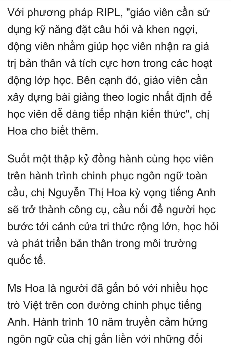 Nhà sáng lập IELTS Fighter: Ms Hoa chia sẻ về cách truyền cảm hứng trong lớp học 6