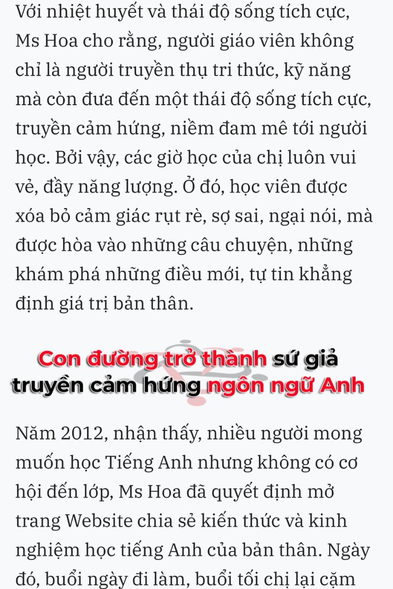 Ms Hoa chia sẻ về cách truyền cảm hứng trong lớp học 4