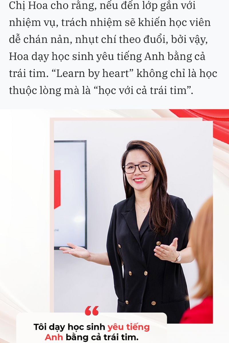 Ms Hoa chia sẻ về cách truyền cảm hứng trong lớp học 5