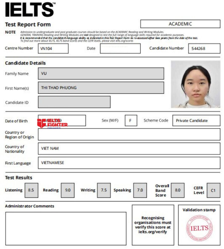 Học vi&ecirc;n Phương review IELTS Fighter đạt 8.0 IELTS -  - ảnh 2