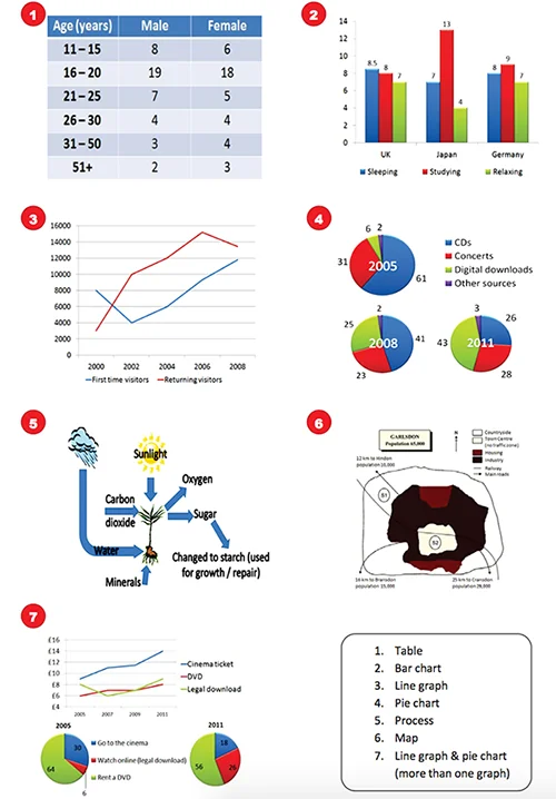 C&aacute;c dạng trong IELTS writing task 1