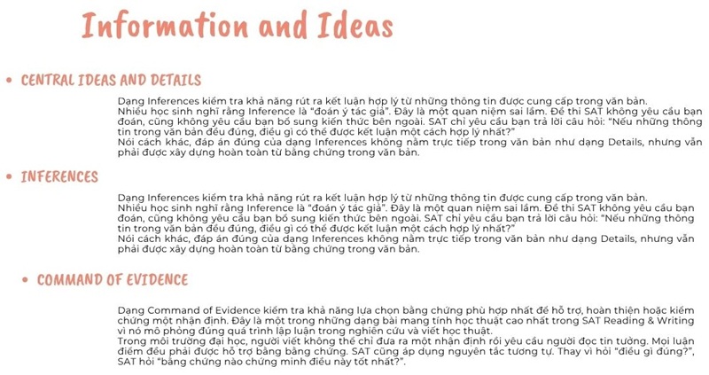 Information and Ideas trong SAT: Dạng b&agrave;i, C&aacute;ch l&agrave;m, V&iacute; dụ, b&agrave;i tập cụ thể 2
