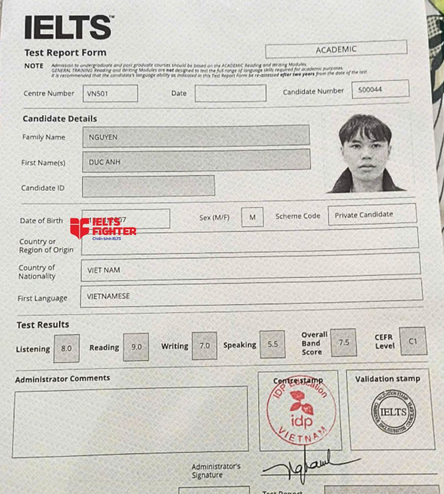 Đức Anh 7.5 IELTS