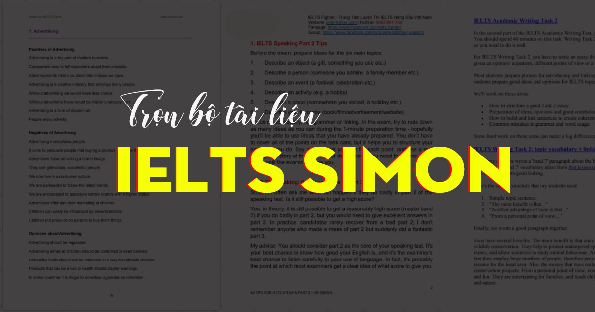 [Cực hay] - Trọn bộ tài liệu IELTS Simon (ielts-simon.com)