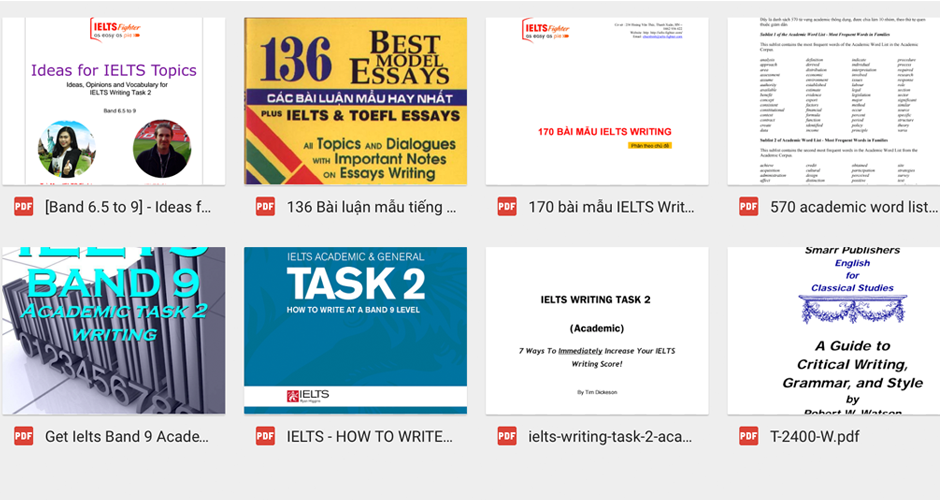 Trọn bộ tài liệu luyện thi IELTS Writing task 2 band 9.0