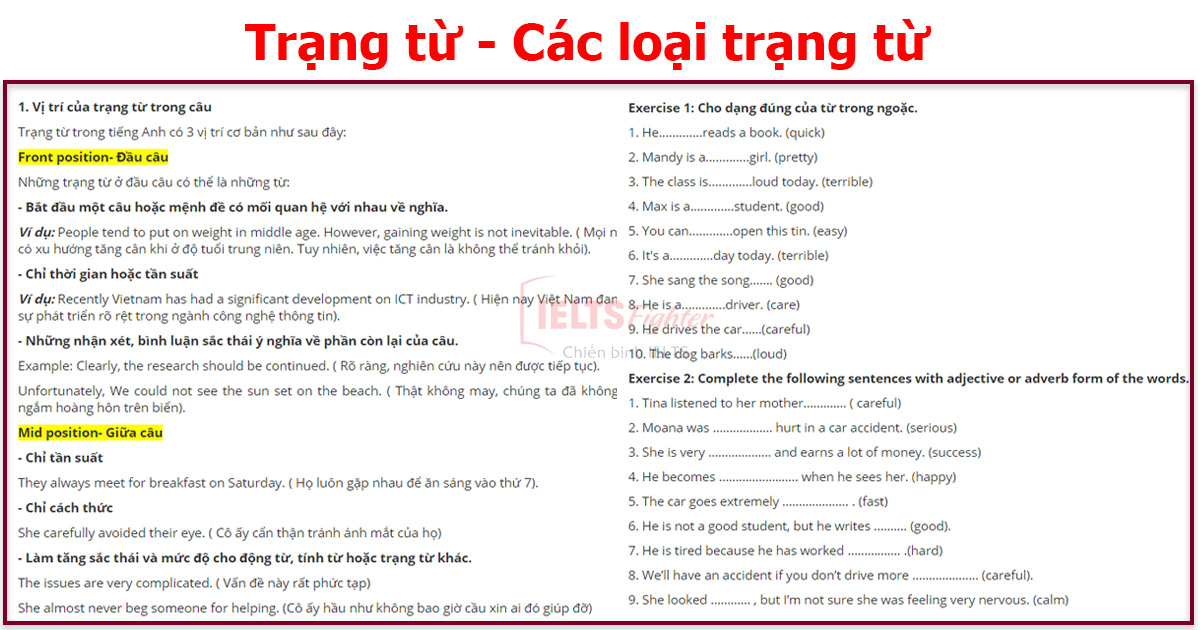 The recent là loại từ gì?