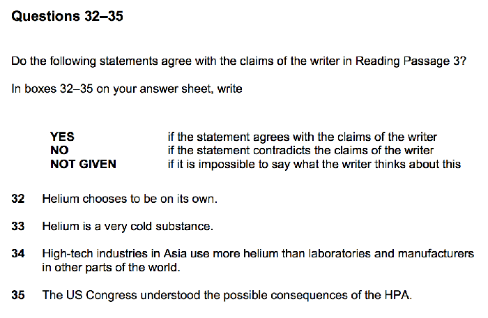 Cách làm bài TRUE/FALSE/NOT GIVEN hoặc YES/NO/NOT GIVEN 2