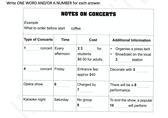 IELTS Listening Note Completion 3