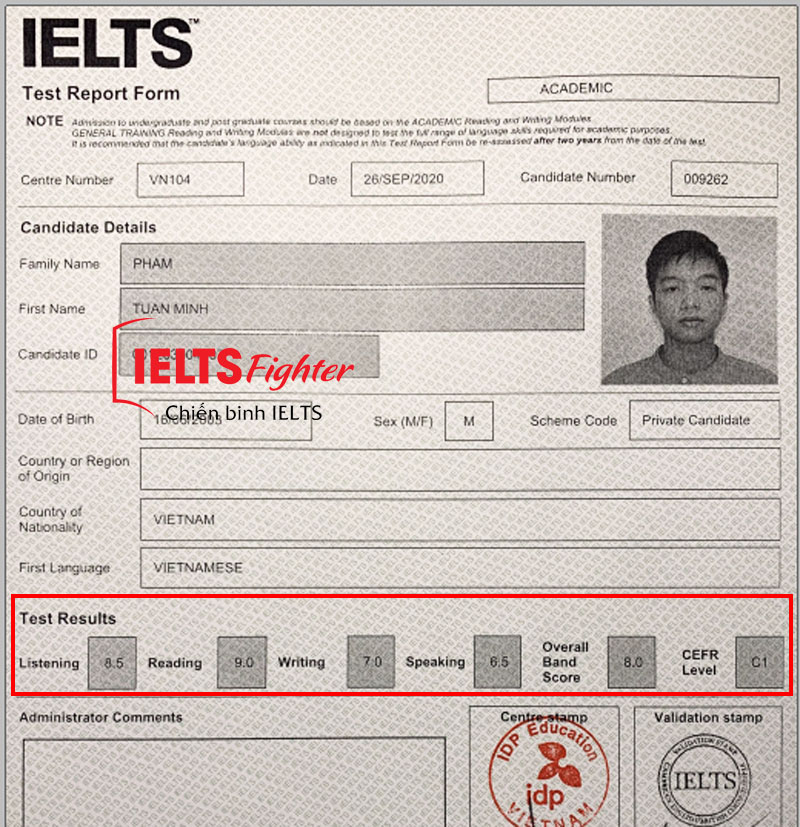 Tuấn minh 8.0 IELTS