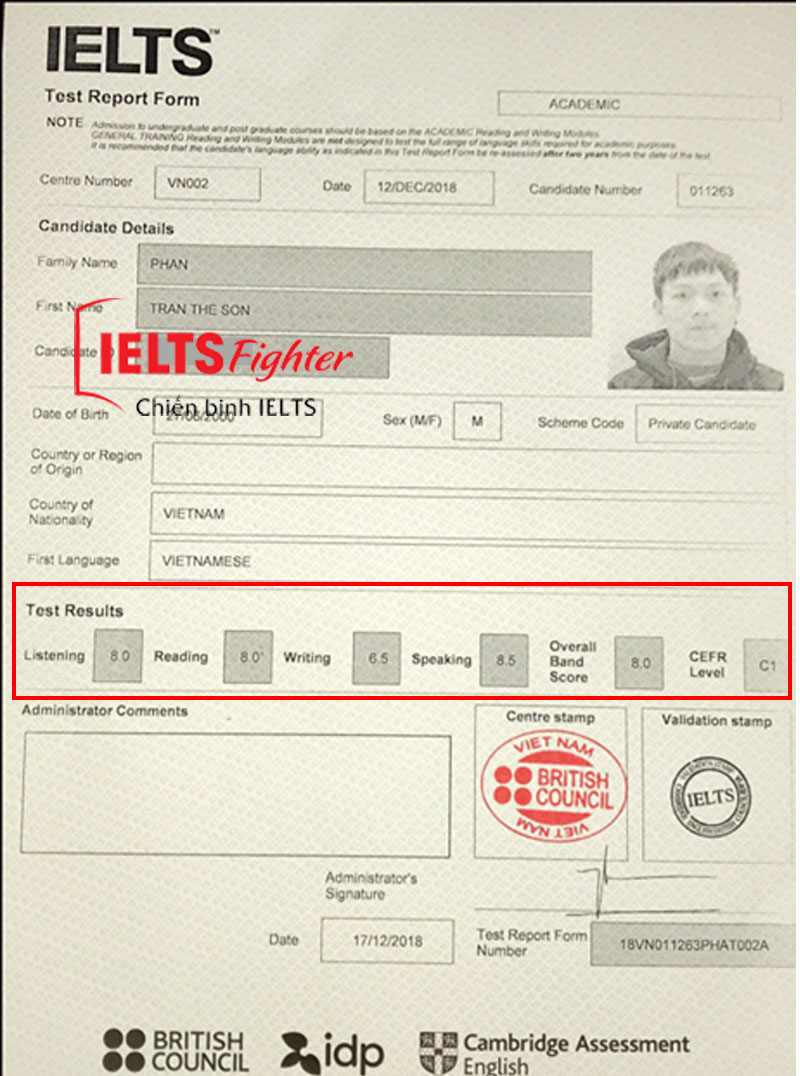 Kinh nghiệm luyện thi và tự học 8.0 IELTS của Sơm