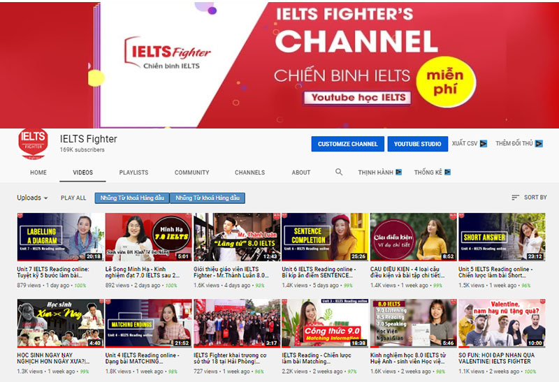 9 kênh Youtube Tự Học IELTS - IELTS Fighter channel
