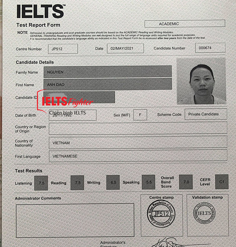 Anh đào học trực tuyến IELTS 7.0 - 2