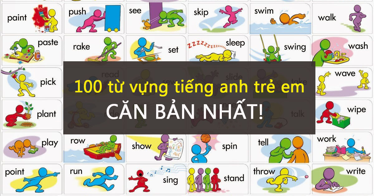 100 từ vựng tiếng anh trẻ em 9 chủ đề phổ biến nhất