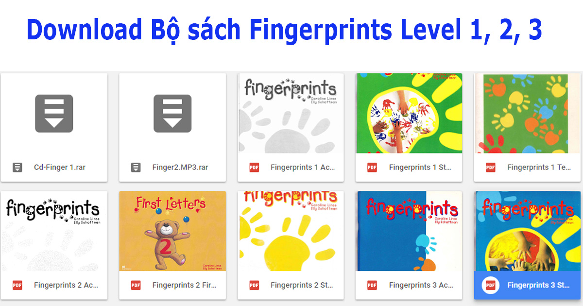 Download Bộ sách tiếng anh cho bé 3 - 5 tuổi Fingerprints Level 1, 2, 3