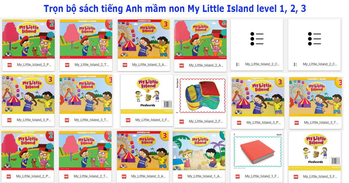 Trọn bộ sách tiếng Anh mầm non My Little Island level 1, 2, 3 {Audio + PDF +Flashcard}