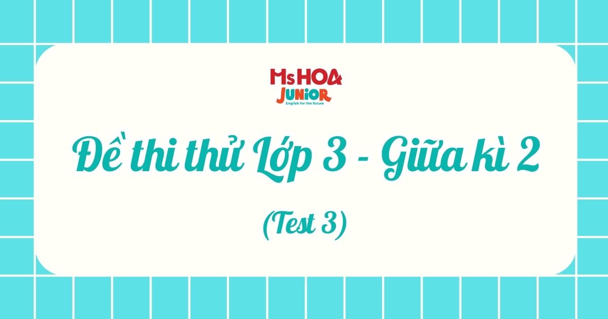 Đề thi thử BGD - Lớp 3 - Giữa kì 2 - Test 3