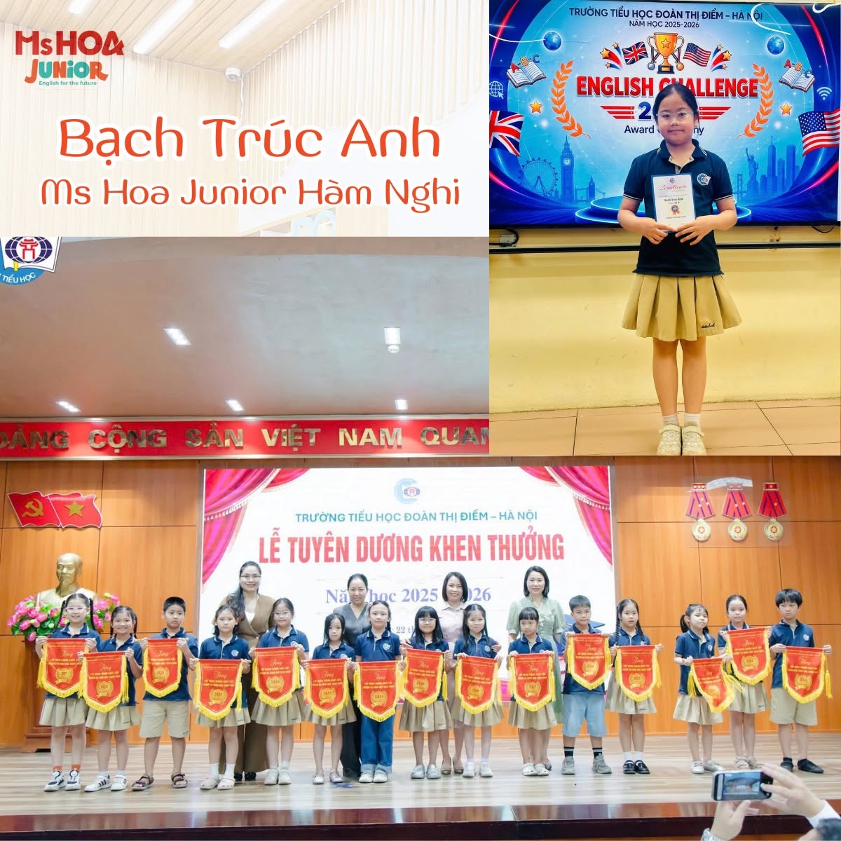 Lộ diện “nhà sưu tầm” huy chương, giải thưởng tại Ms Hoa Junior cơ sở Hàm Nghi
