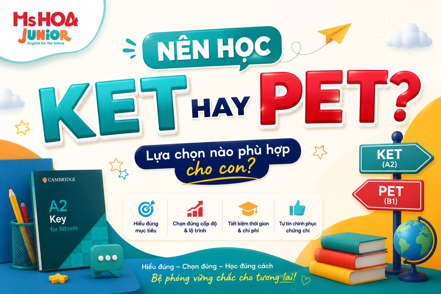 Nên học KET hay PET? Lựa chọn chứng chỉ Cambridge phù hợp