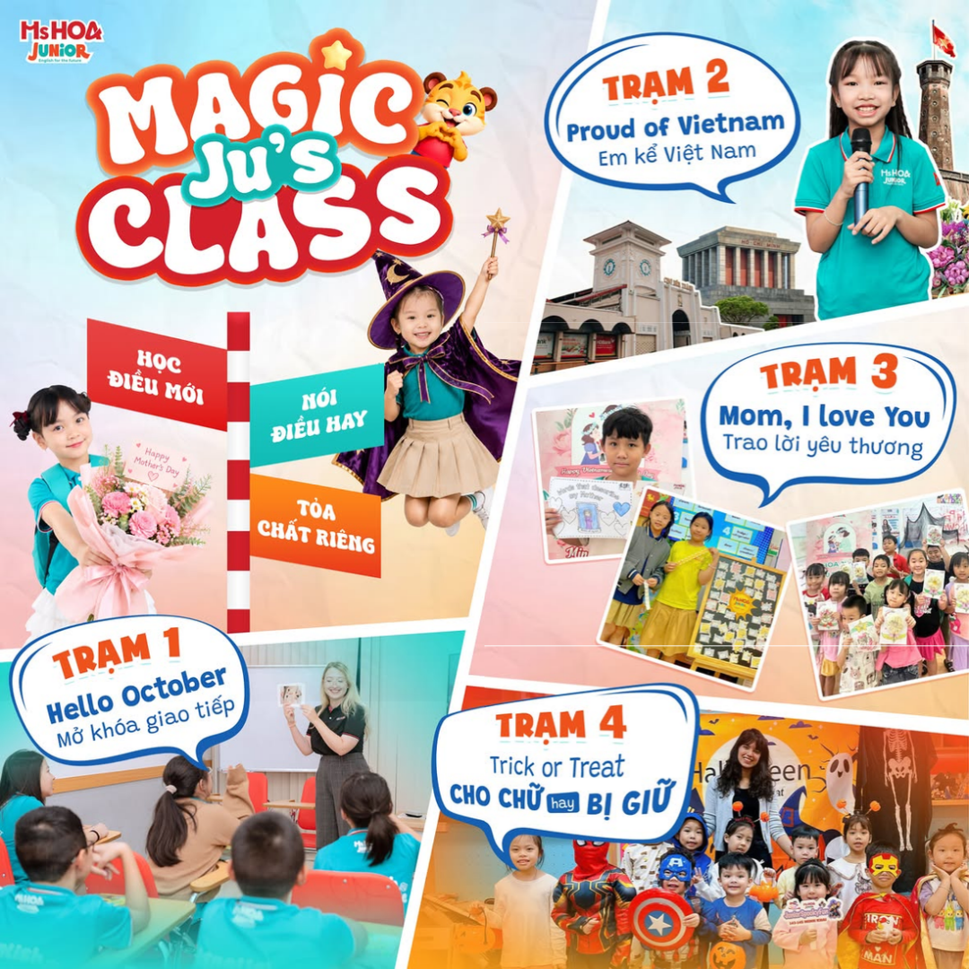 Ju's Magic Class tháng 10: Chuỗi trải nghiệm tiếng Anh miễn phí dành cho trẻ